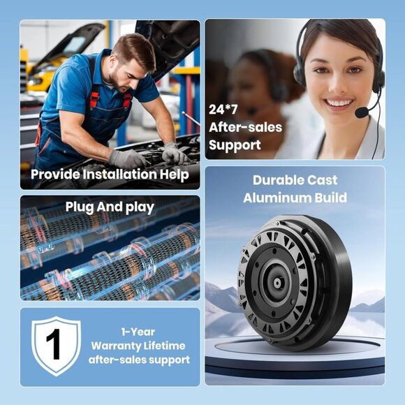 Junsun 800W 12" Car Subwoofer with Spare Tire Anti-Theft Design, Deep Bass, - Picture 4 of 9